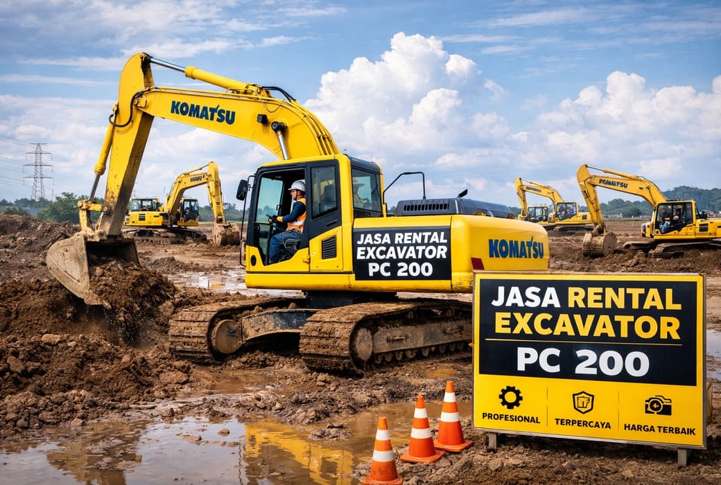sewa ekskavator pc 200